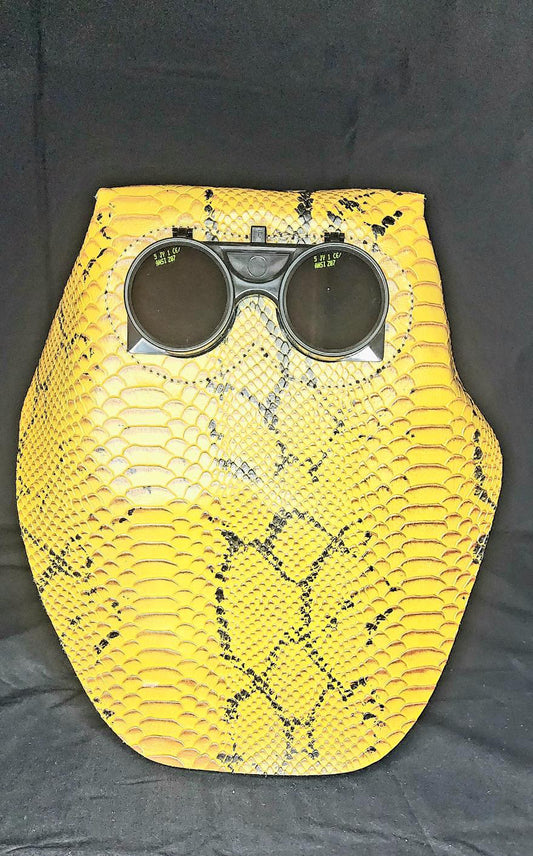 EMBOSSED YELLOW SNAKE LEATHER. TIG WELDING MASK